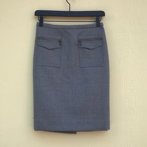 J Crew Pencil Skirt Double Pocket in Gray Size 00P